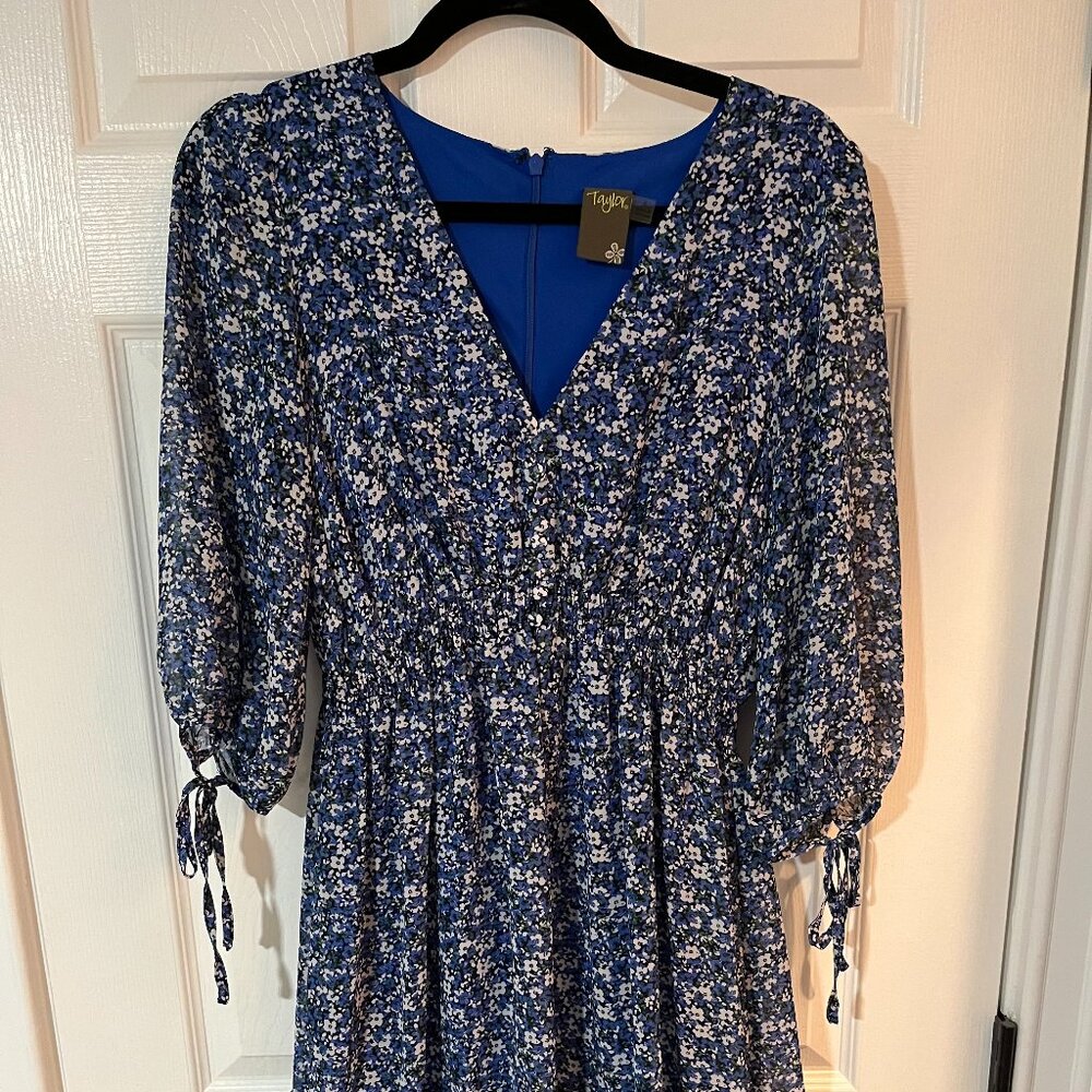 Blue and white floral dress